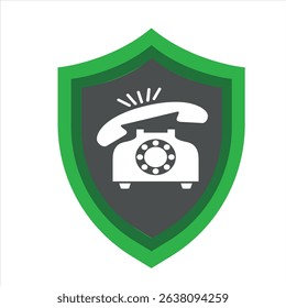 Green shield icon office vector illustration