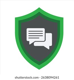 Green shield icon office vector illustration
