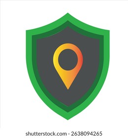 Green shield icon office vector illustration