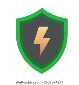 Green shield icon office vector illustration