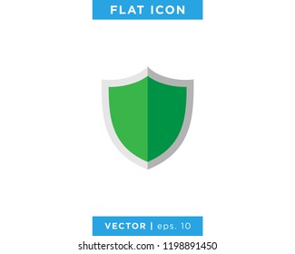 Green Shield Icon Vector Logo Design Template.