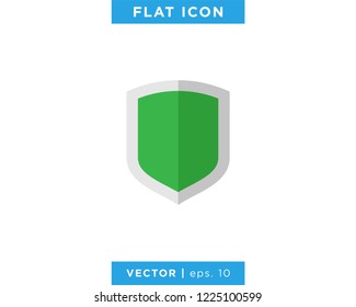 Green Shield Icon Vector Logo Design Template.