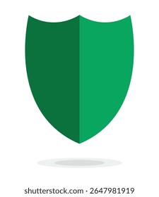 Plantilla del logotipo del Vector del icono del escudo verde. símbolo para el ordenador de Sitio web y el Vector móvil. Escudo de protección de seguridad sobre fondo blanco, Ilustración vectorial EPS 10.