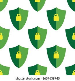Green shield with locker seamless pattern,suitable for fabric texture, ornament, or digital printing