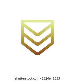 Green shield logo, icon, vector illustration