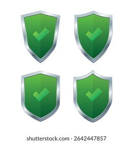 Green Shield Protect Sign Vector Illustration