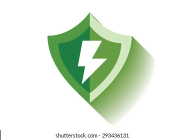 green shield protection flat illustration icon vector