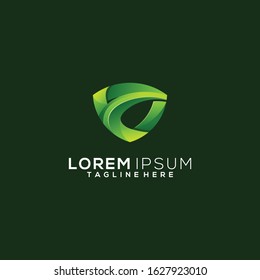green shield safety technology logo design vector