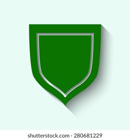 Green shield vector icon