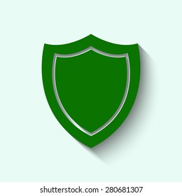 Green shield vector icon