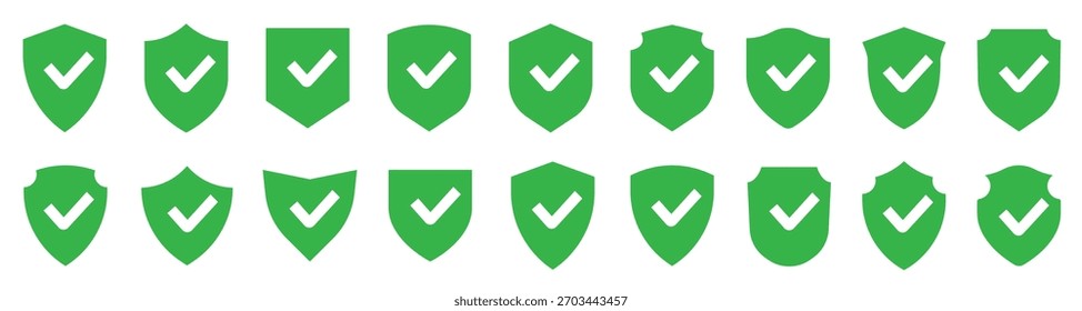 Grüne Schilde mit Kirschzeichen. 