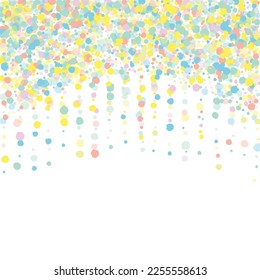 Green Shine Happy White Background. Christmas Dot Card. Celebrate Splash Illustration. Yellow Confetti Effect Wallpaper.