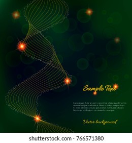 Green shining background with vertical smooth lines and circles