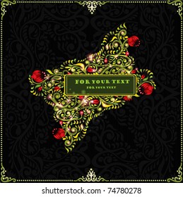 green shinny pattern glossy banner black background style