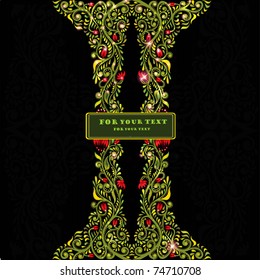 green shinny pattern glossy black background style