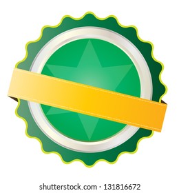 Green shiny badge, vector format