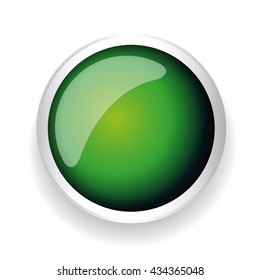 Green shiny button with metallic elements