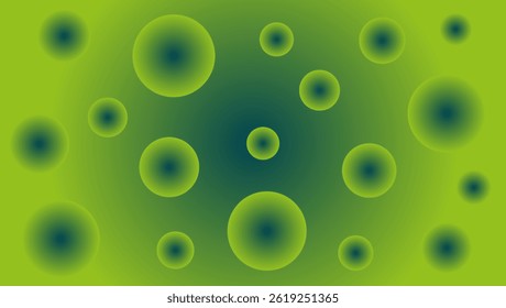 Green shiny circle shape geometric gradient background. Use for wallpaper and screen.
