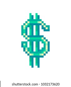Green Shiny Dollar Sign Pixel Art Stock Vector Royalty Free 1032173620 - green dollar sign clipart green dollar sign 4jpg roblox