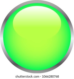 Green Shiny round button 2
