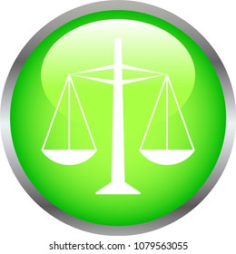 Green Shiny round button with steelyard mark