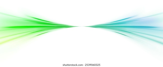 Green shiny sparks of spiral wave. A curved bright line of speed is spinning. Shiny wavy path. Rotating dynamic neon circle. Magic green swirl with highlights. Glowing swirl bokeh effect. vector
