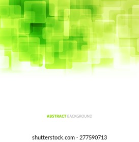 Green  shiny squares shapes technical background. Vector technology design. For flyer or brochure