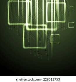 Green shiny technology background. Vector illustration