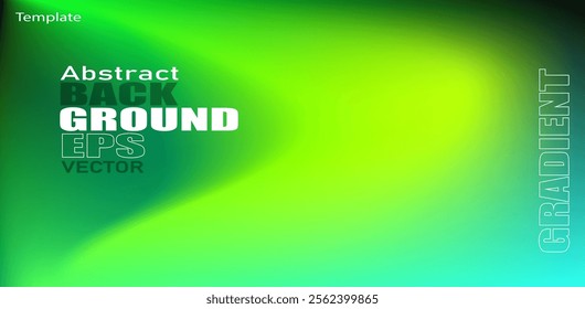 Green shiny wave designed gradient background in abstract style. Futuristic background template. Vector illustration.