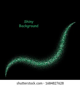 green shiny wave on a black background
