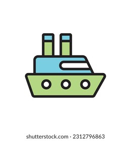 Green Ship Icon Vector Illustration