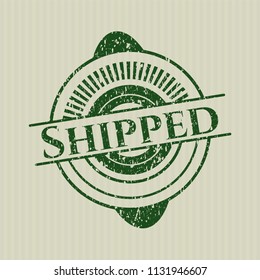 Green Shipped distressed rubber grunge stamp