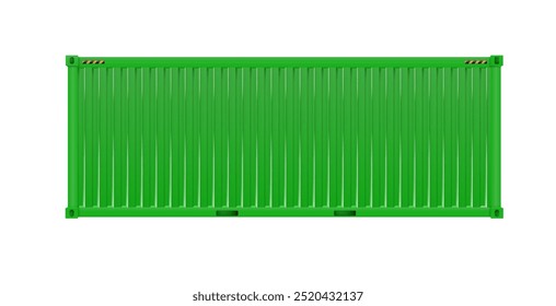 Contenedor de carga de envío verde Veinte y cuarenta pies. Logística y Transporte. Vector
