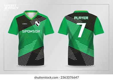 green shirt or jersey sport uniform design template