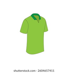 Green shirt vector illustration on white background. Fashion apparel