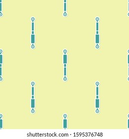 Green Shock absorber icon isolated seamless pattern on yellow background.  Vector Illustration