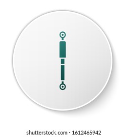 Green Shock absorber icon isolated on white background. White circle button. Vector Illustration