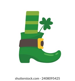 Green shoes with a gold belt. with green patterned socks St. Patrick's Festival elements