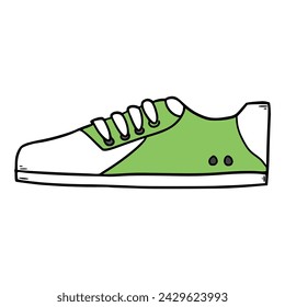 ilustración de zapatos verdes dibujado a mano vector de color	