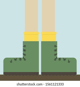 Green shoes, illustration, vector on white background.