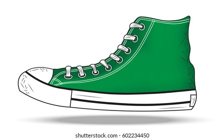 Green Shoes Vector illustration. Vector illustration