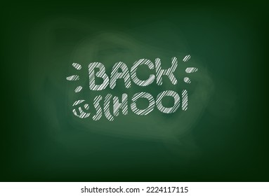 Green shooldesk with chalk inscription. 3d vector illustration