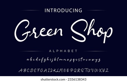 'Green Shop' hand lettering (vector)