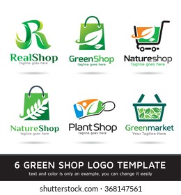 Green Shop Logo Template Design Vector