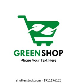 Green shop logo template illustration