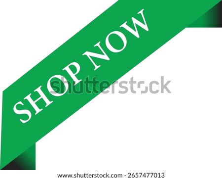 Green Shop Now Banner, E-commerce Call to Action