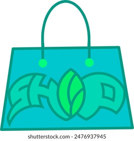 green shopping bag design vector