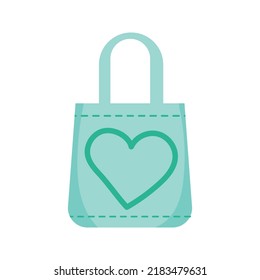 Green shopping bag isolated on white background 