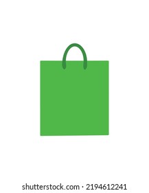 Green Shopping bag isolated on white background -  vector