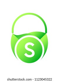 green shopping bag  logo